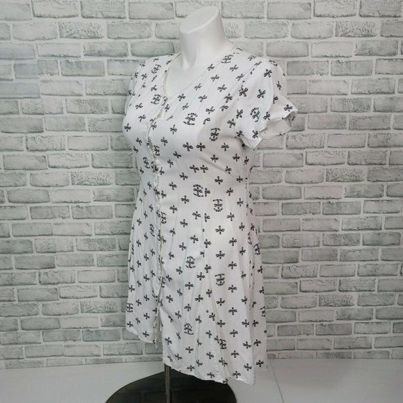 Junk Food Blondie Camp Funtime Button Front Dress Punk Rock Music New Wave - Picture 5 of 9